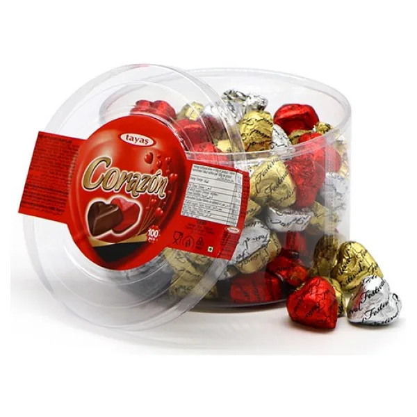 Tayaş Corazon Kalpli Fındıklı Çikolata 1 Kg Kutulu Fındık Aromalı Krema Dolgulu Lezzet