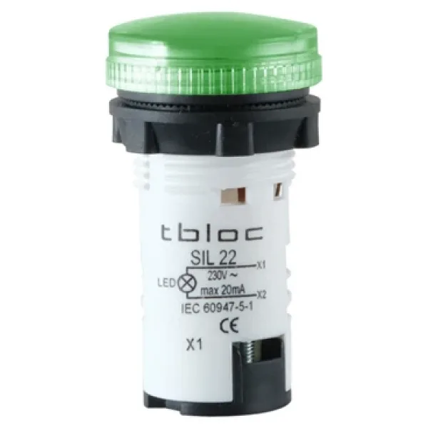 Tbloc SIL22-24 Yeşil Sinyal Lambası Led 24V