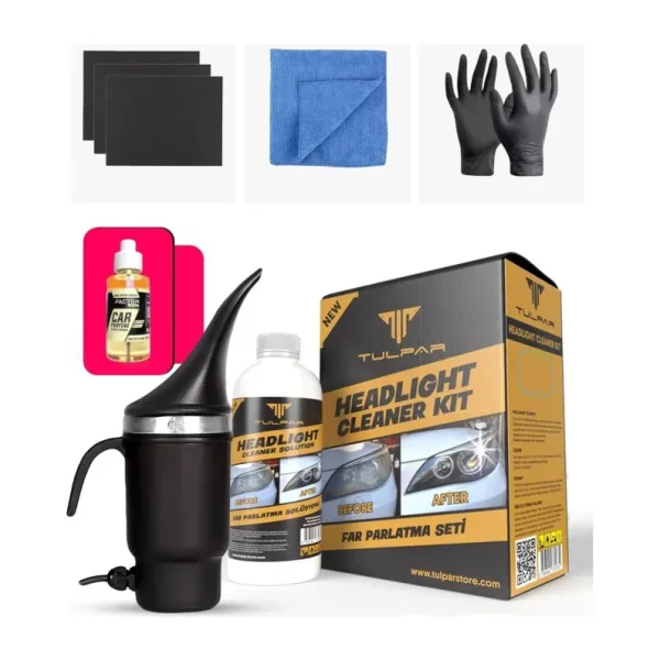 TULPAR KİMYA Buharlı Far Temizleme Far Parlatma Avantajlı Set Paket (HEADLİGHT CLEANER KIT)