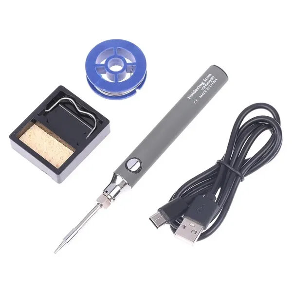 USB 5V 8W USB Gri Kalem Havya Seti - Sıcaklık Ayarlı Mod Seçimli