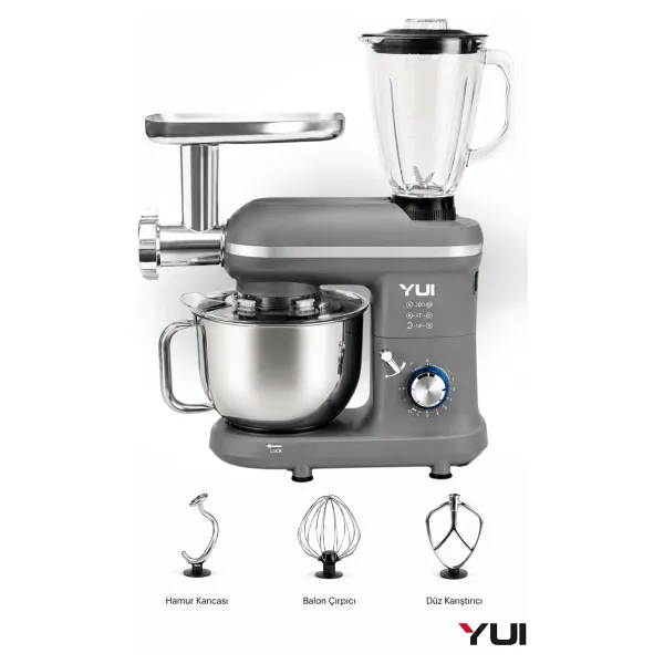 Yui M-120 Multi Fonksiyonel 1300 W 5 lt Gri Stand Mikser