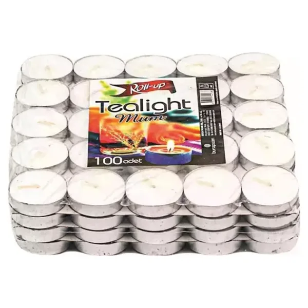 100 Adet Beyaz Mum Tealıght