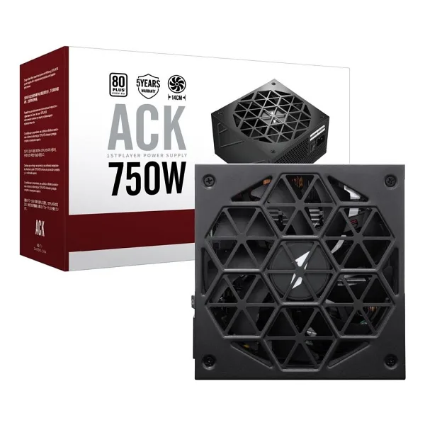 1ST PLAYER ACK 750W 80+ AKTİF PFC 14CM FAN 5 YIL GARANTİLİ SİYAH GÜÇ KAYNAĞI
