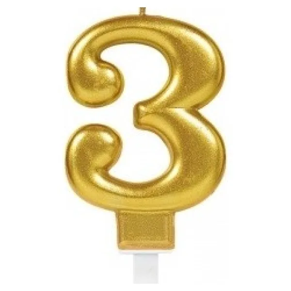 3 Rakam Mum Gold Renk