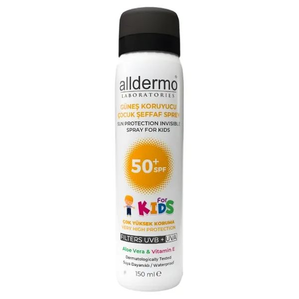 Alldermo Spf50+ Güneş Koruyucu Çocuk Şeffaf Sprey 150Ml