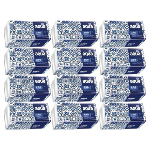 Aqua Pratik Mendil 250 Yaprak Tekli Pk (12 Li Set)