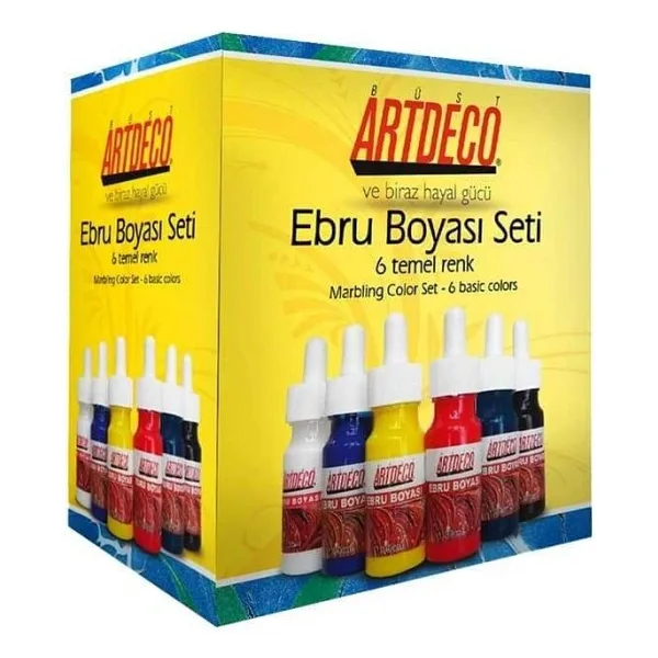 Artdeco Temel Renk 6'lı Ebru Boya Seti