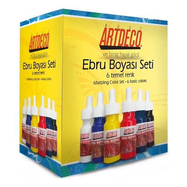 Artdeco Temel Renk 6'lı Ebru Boya Seti