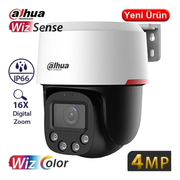 DAHUA (SD2C400NA-B-PV-PRO) 1/1.8 CMOS 4MP 16X IP66 WIZCOLOR WIXSENSE PT IP SPEED DOME KAMERA-30MT