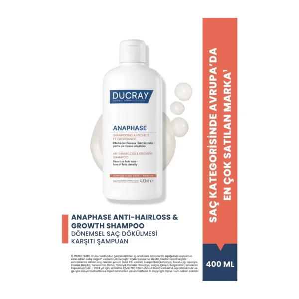 Ducray Anaphase Reactive 400 ml Saç Dökülmesine Karşı Şampuan
