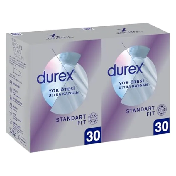 Durex Yok Ötesi Ultra Kaygan İnce Prezervatif 60'lı 30 x 2 Adet, 30'lu + 30'lu