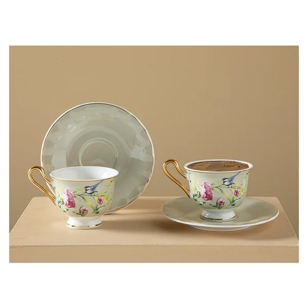 English Home Vanilla New Bone China 2 Kişilik Kahve Fincan Takımı