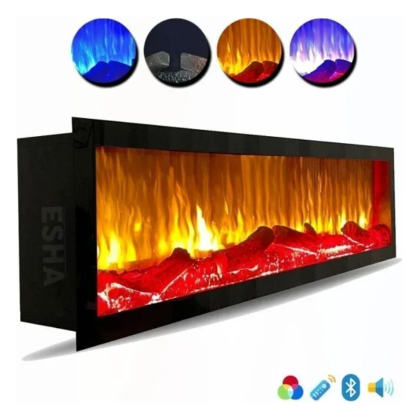 Esha Home Elektrikli Dekoratif Yapay Şömine Bluetooht Sabit Çıtırtı 100x30 X18 Cm