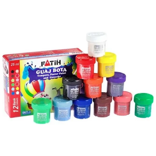 Fatih 25 ml 12 Renk Guaj Boya
