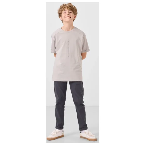 Gri Standart Fit Dokuma Hafif Esnek Chino Erkek Çocuk Pantolon - 11272