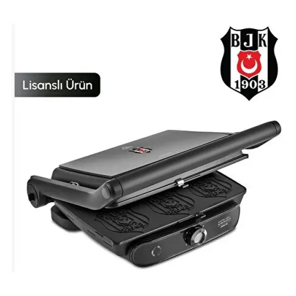 Karaca Lisanslı Taraftar Logo Plakalı 2400 W Beşiktaş Tost Makinesi