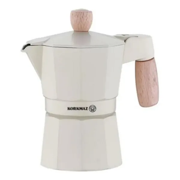 Korkmaz Etna Beyaz 3 Fincan Moka Pot