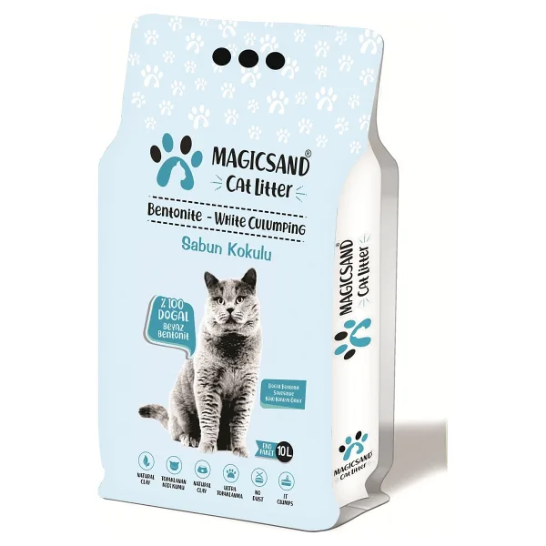 Magicsand Marsilya Sabunu Kokulu 10 lt İnce Taneli Bentonit Kedi Kumu