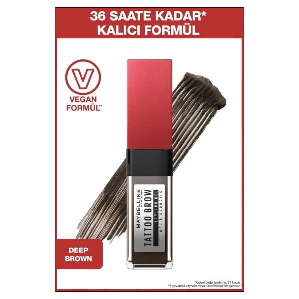Maybelline New York Tattoo Brow 36h Styling Gel 260 Deep Brown Kaş Jeli