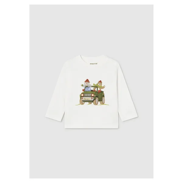 Mayoral Erkek Bebek Baskılı Sweatshirt - Krem - 2 Yaş