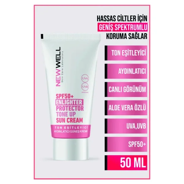 New Well Güneş Kremi 50ml Spf50 + Enlıghter Pınk