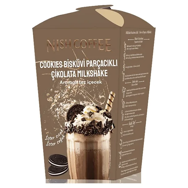Nish Bisküvi Parçacıklı Çikolatalı Milkshake Toz İçecek 250 gr