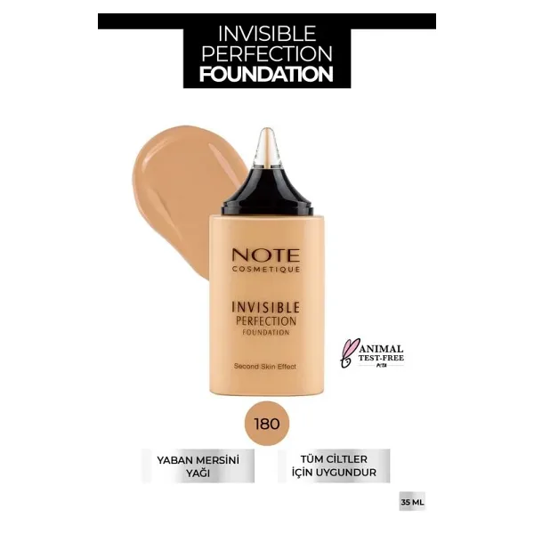 Note Invisible Perfection 180 Warm Sand 35 ml Likit Fondöten