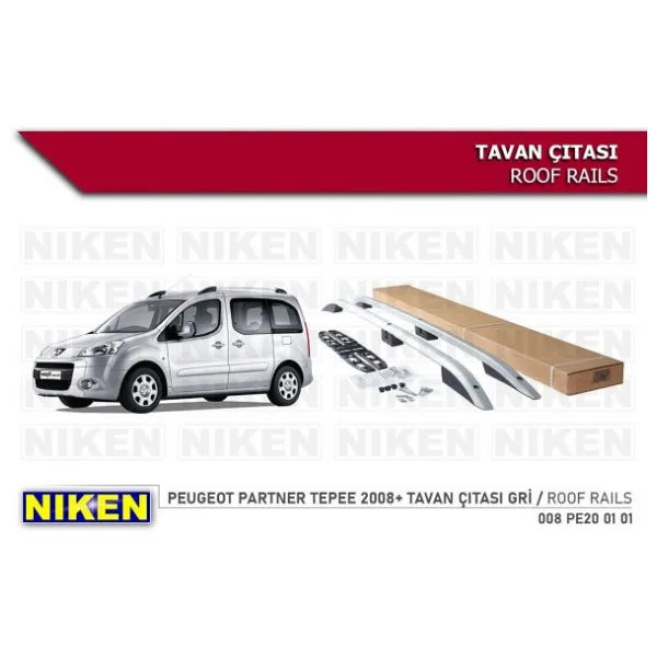 Peugeot Partner Tepee Tavan Çıtası Gri 2008-sonrası Modeller Uyum