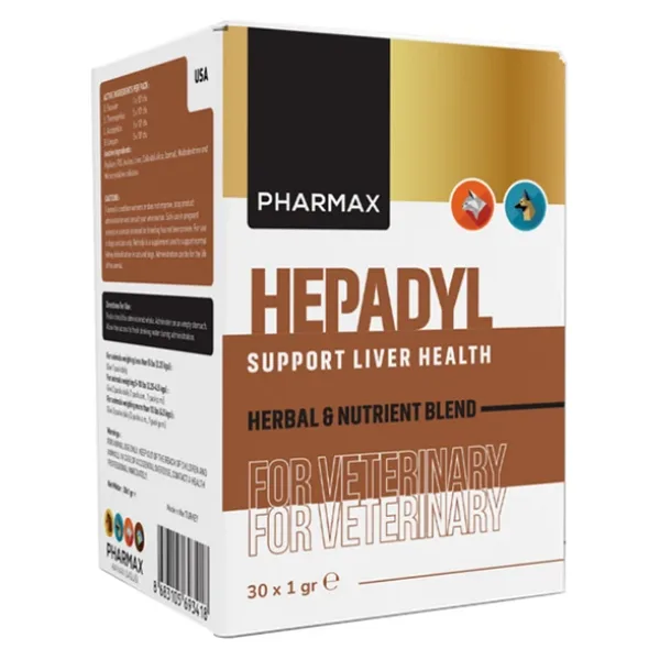Pharmax Hepadyl Kedi Ve Köpek Karaciğer Destekleyici Besin Takviyesi 30X1gr