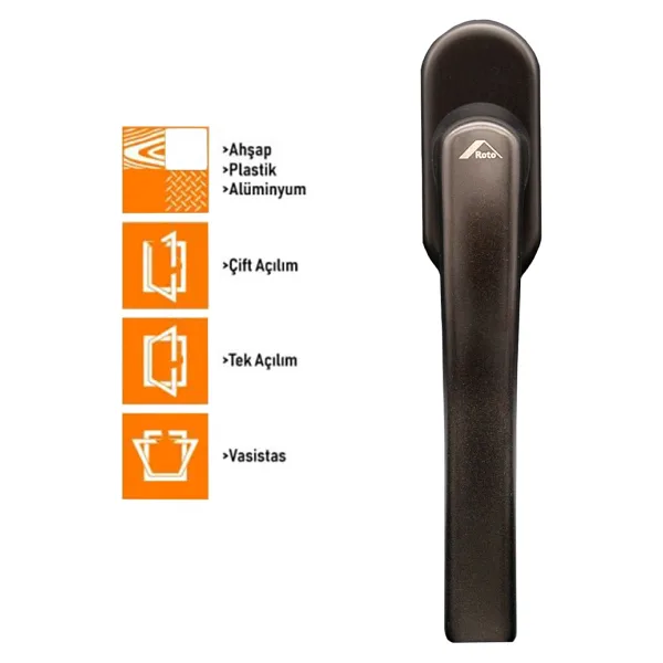 Roto Line Secustik Siyah Pvc Pimapen Pencere Kolu