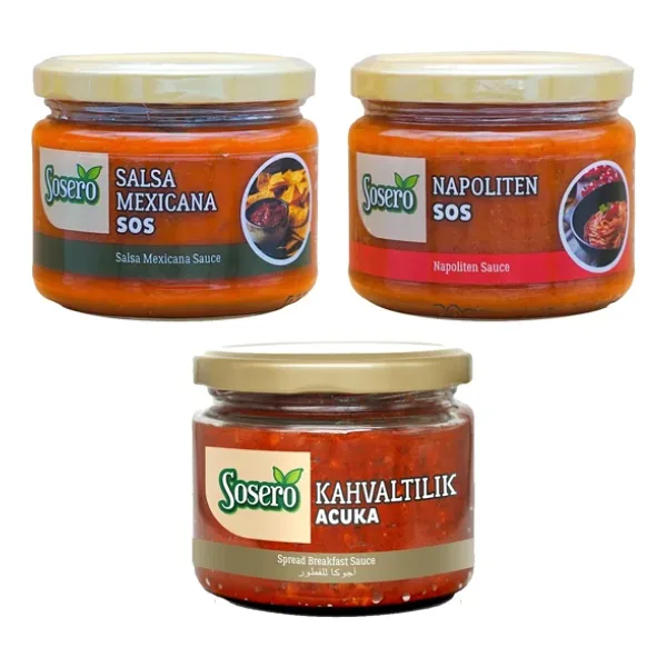 Sosero Acuka-Mexicano Salsa Ve Napoliten Sos 3 Lü Set