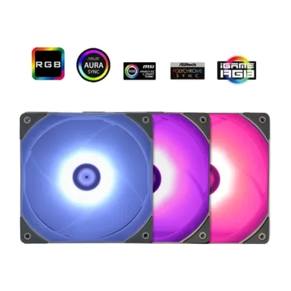 Thermalright TL-C12R-L RGB Siyah 3'lü 12 cm Kasa Fanı