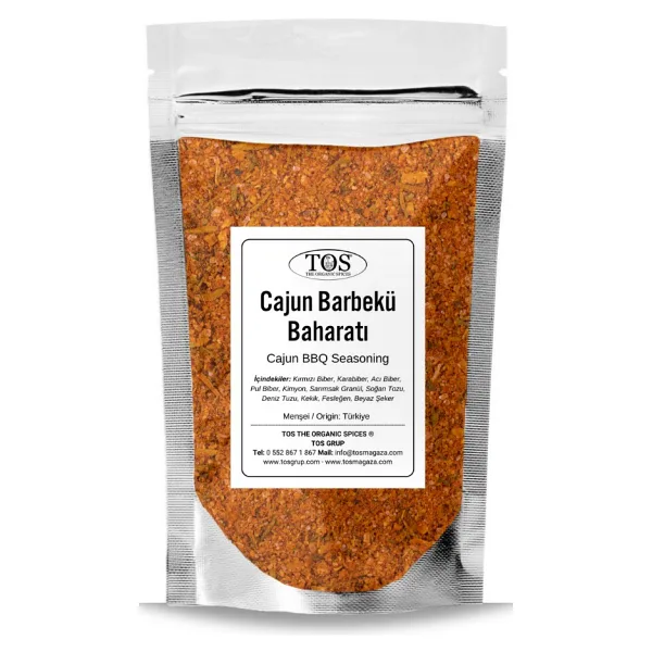 TOS The Organic Spices Cajun Barbekü Baharatı 250 gr Cajun Bbq Spice - Premium Quality Baharat Karışımı