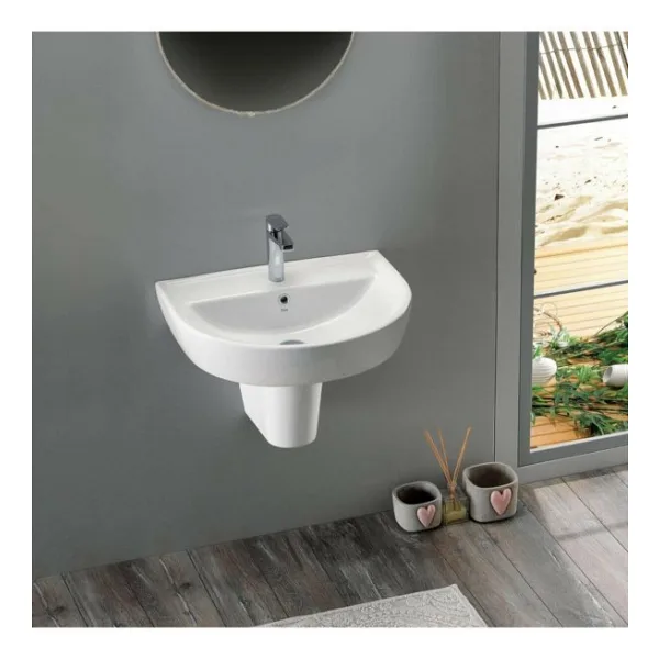 Turkuaz Bella Banyo Lavabo 35x45 Cm (Bella Yarım Ayaklı)