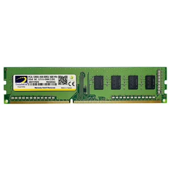 TWINMOS 8GB 1600MHz DDR3 1.35V PC Ram MDD3L8GB1600D