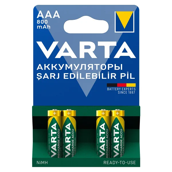 VARTA 800mAh AAA Şarj Edilebilir 4'lü Pil - 4 Adet