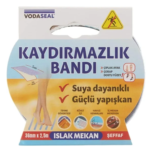 Vodaseal Iç Mekan Kaydırmazlık Bandı Şeffaf - 36 Mm X 2.5 Mt.