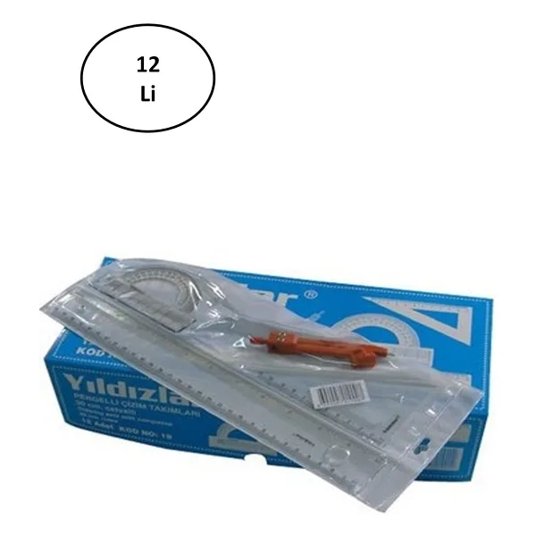 Yıldızlar Çizim Takımı Pergelli 30 Cm 12'li
