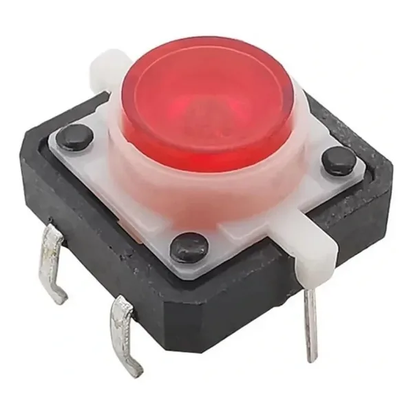 12x12mm Kırmızı Led Işıklı Tact Switch
