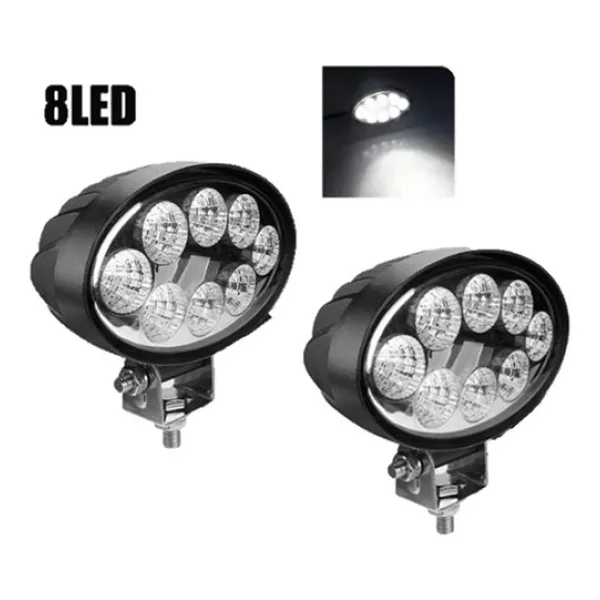 2 Adet 8 Power Ledli Oval 9-60 Volt 24w Ip67 Çalışma Lambası