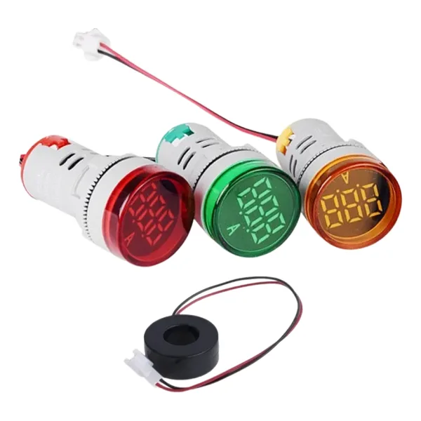 AD22-22A 22mm Dijital Ampermetre 0-100A AC Yeşil