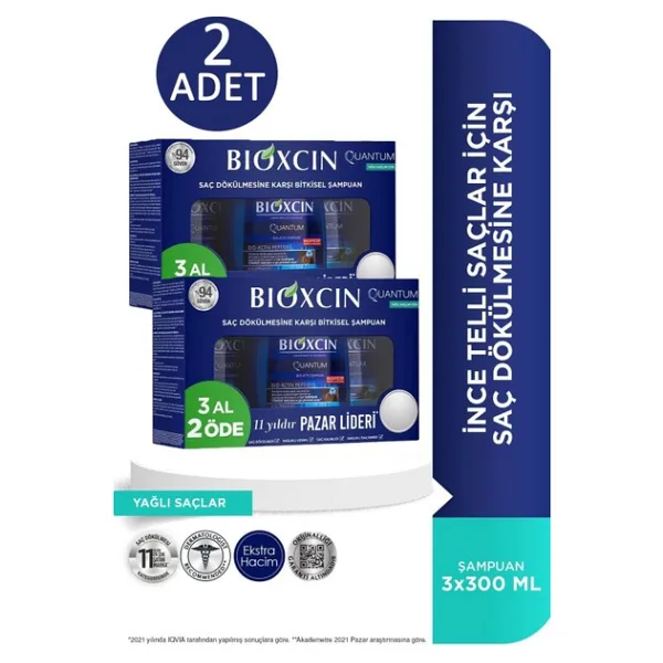 Bioxcin Quantum Yağlı Saçlar İçin Şampuan 300 Ml - 3 Al 2 Öde 2 Adet