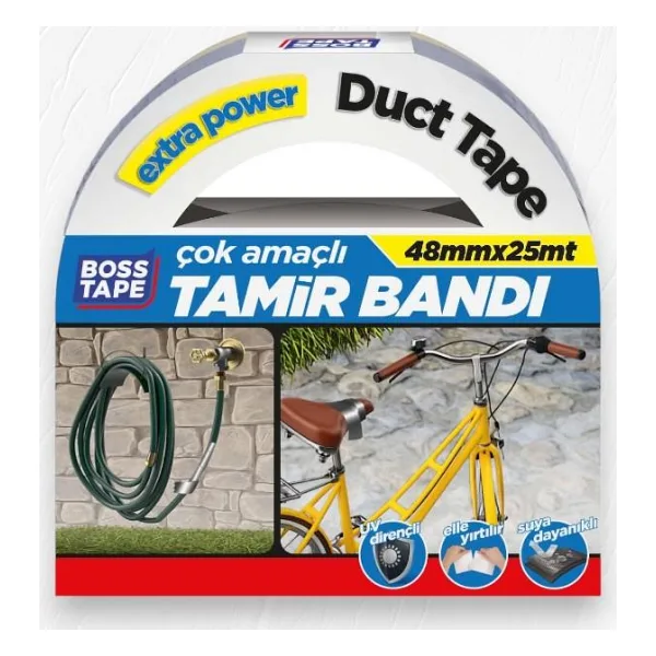 Boss Tape Duct Tape Tamir Bandı Gri 48mmx25mt