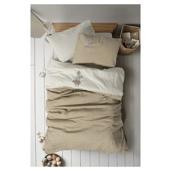 Cotton Box Cuddly Lamp Bej Nakışlı Bebek Nevresim Takımı