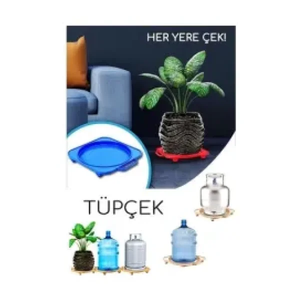 Damacana Tüp Saksı Altlığı 4 Tekerlekli Taşıma Aparatı Tüpçek