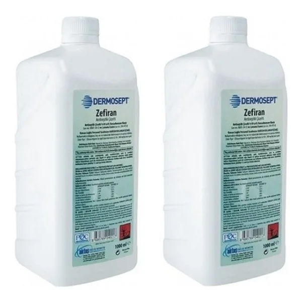 Dermosept Zefiran Antibakteriyel Antifungal Çözelti 1 lt 2 Adet