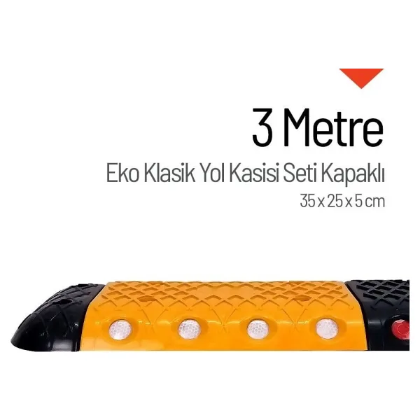 Eko Klasik Hız Kesici Set Kapaklı Plastik, Yol Kasisi 3 metre