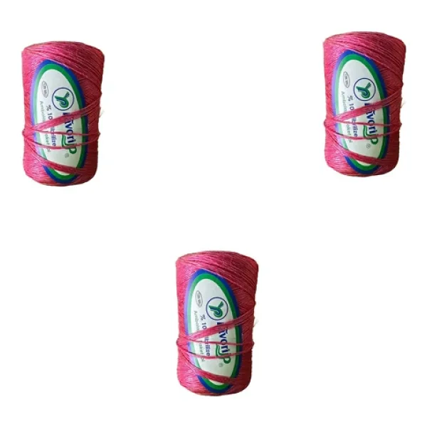 Favori İp 5000 Denye -0.8 Mm- Ambalaj ve Paket İpi Naylon Burgulu Örgü Çamaşır İpi - Pembe - 3 Adet