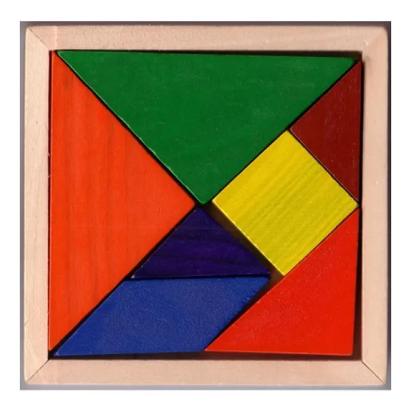 FEEL Ahşap Tangram Zeka Gelişim Eğitici Oyuncak Orta Boy Üst Kalite