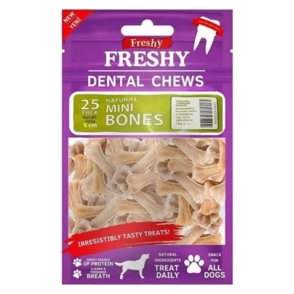 Freshy Dental Chews 5 cm 25'li 250 gr Köpek Ödül Kemiği